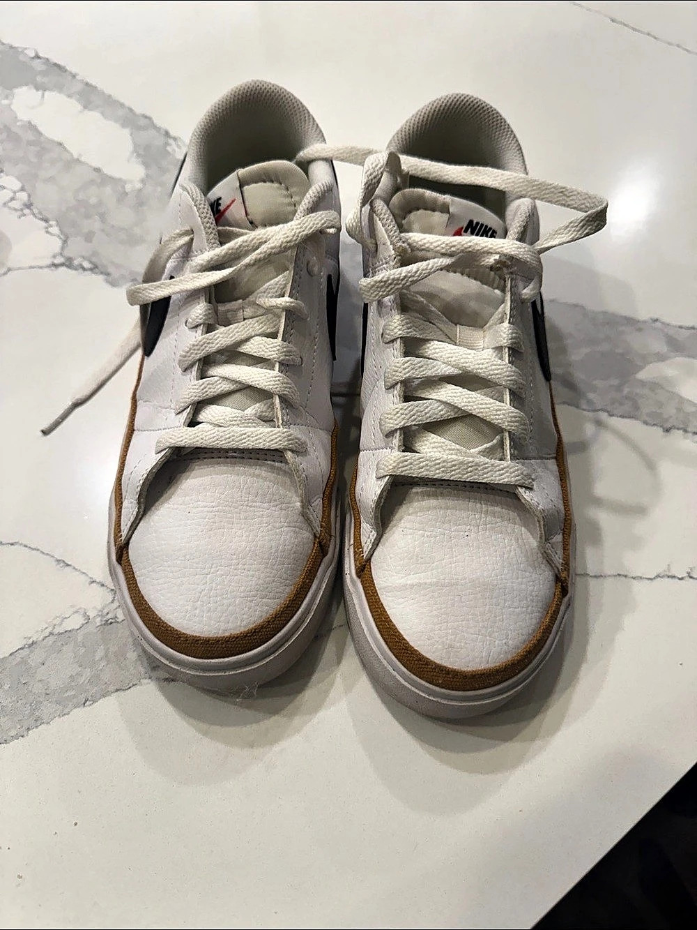 Nike Court Legacy Next Nature "White Desert Ochre" & Brown Sneakers US 8.5